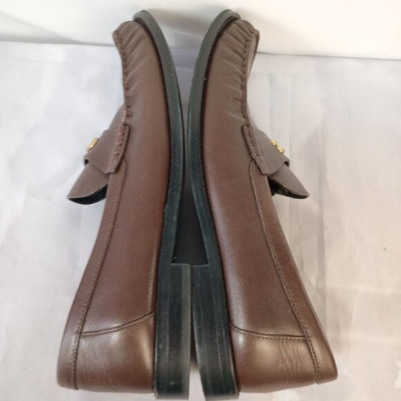 Coach Jolene Loafers Women Size 10 Brown Leather Gold C Logo Slip On Shoes - Picture 6 of 9